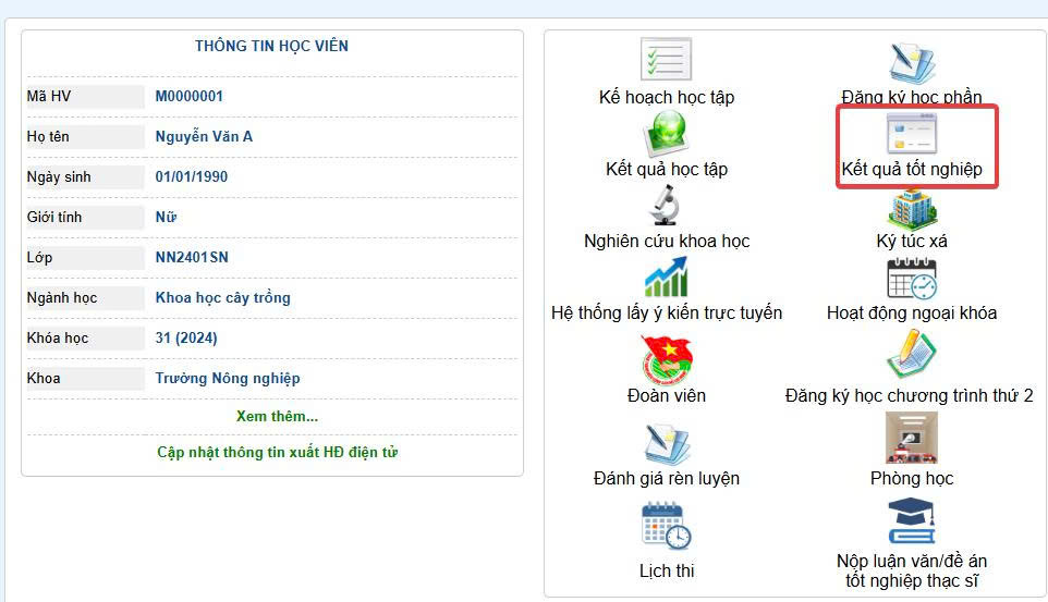 Hướng dẫn xem thông tin tốt nghiệp 1